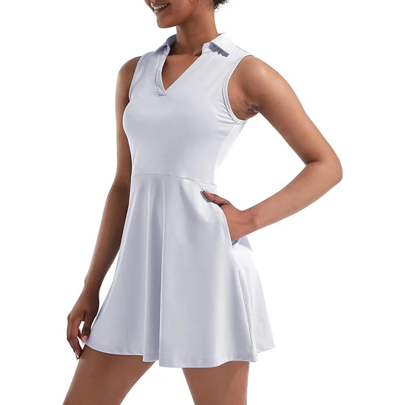 Classic Collared Golf Dress Sleeveless