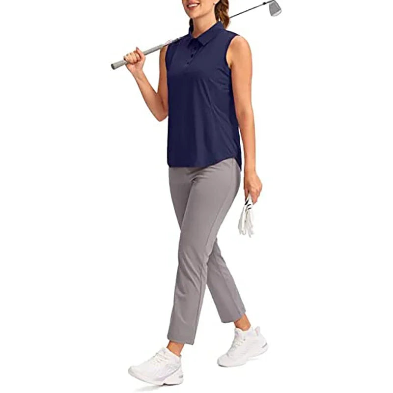 Womens Button Up Golf Polo