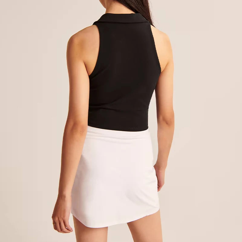 Cropped Collared Golf Top