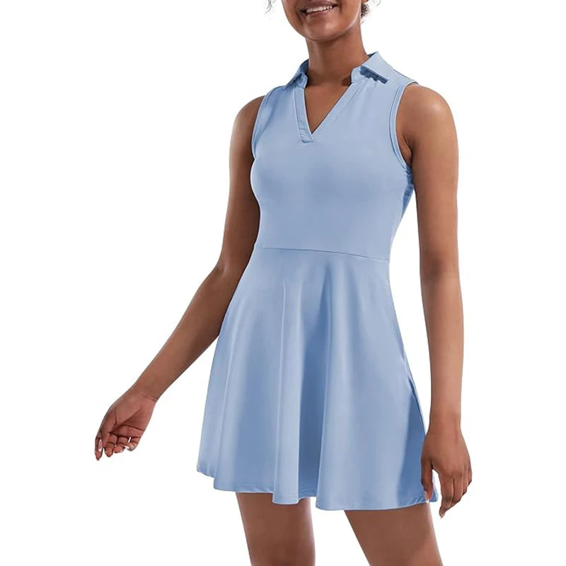 Classic Collared Golf Dress Sleeveless