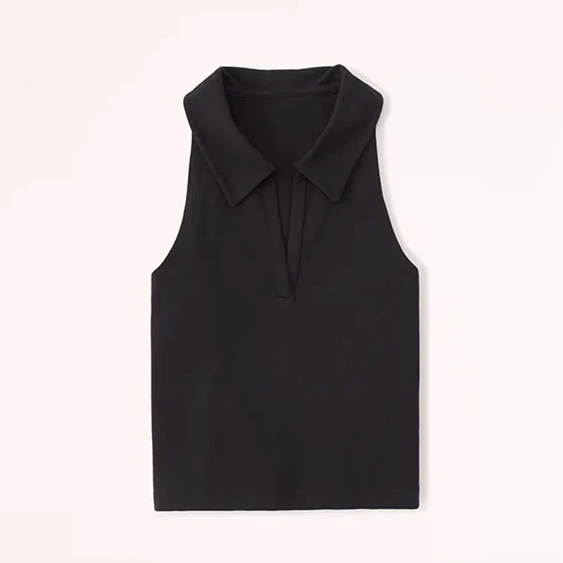 Cropped Collared Golf Top