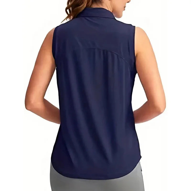 Womens Button Up Golf Polo