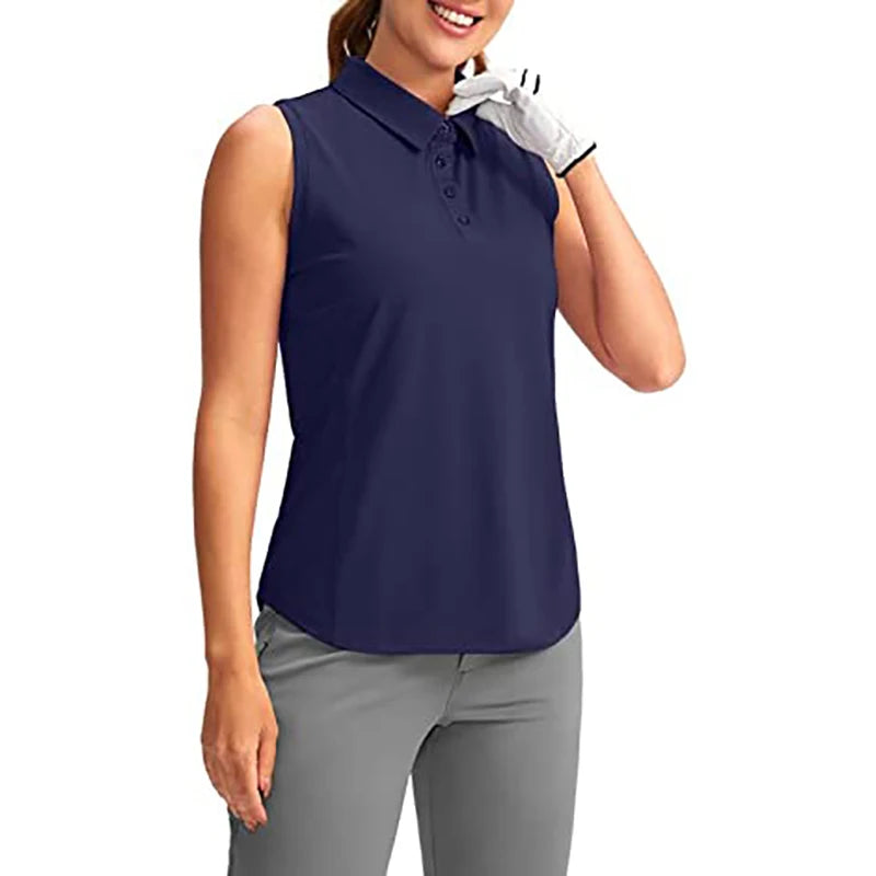 Womens Button Up Golf Polo