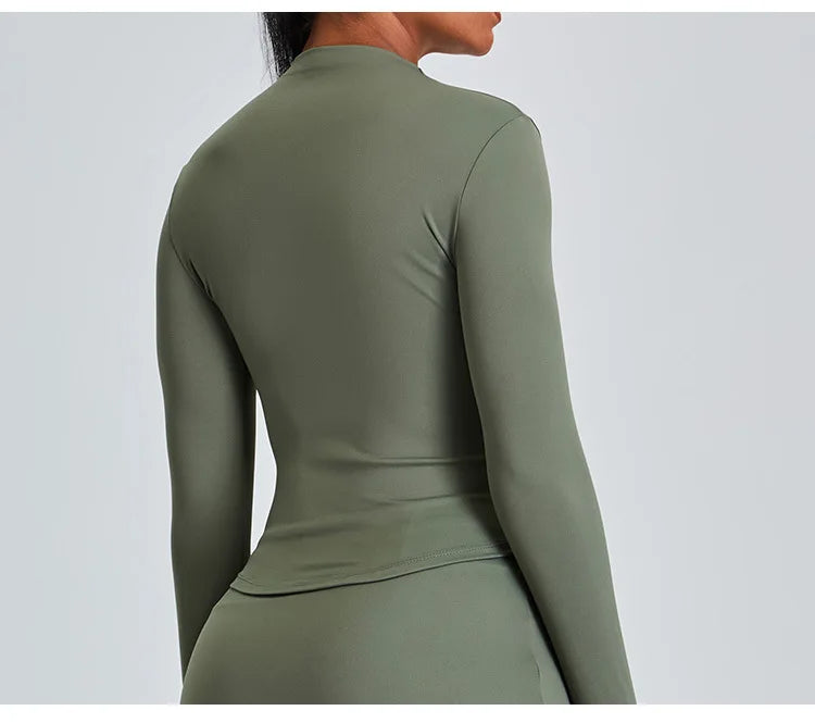 Long Sleeved High Collar Skirt and Top Set