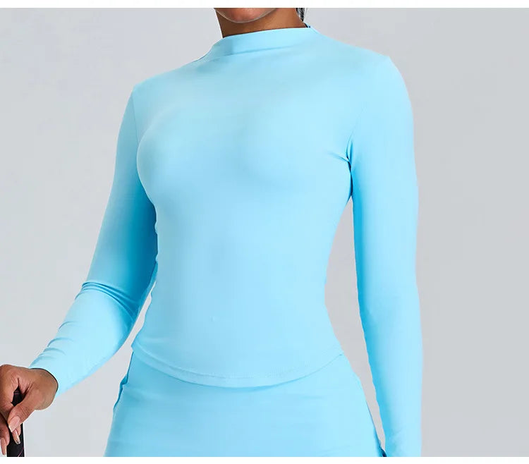 Long Sleeved High Collar Skirt and Top Set