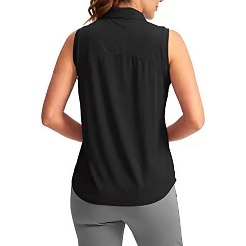 Womens Button Up Golf Polo