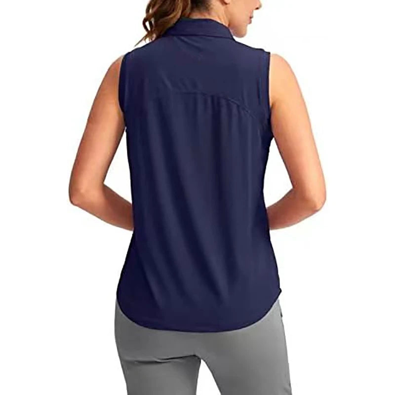 Womens Button Up Golf Polo
