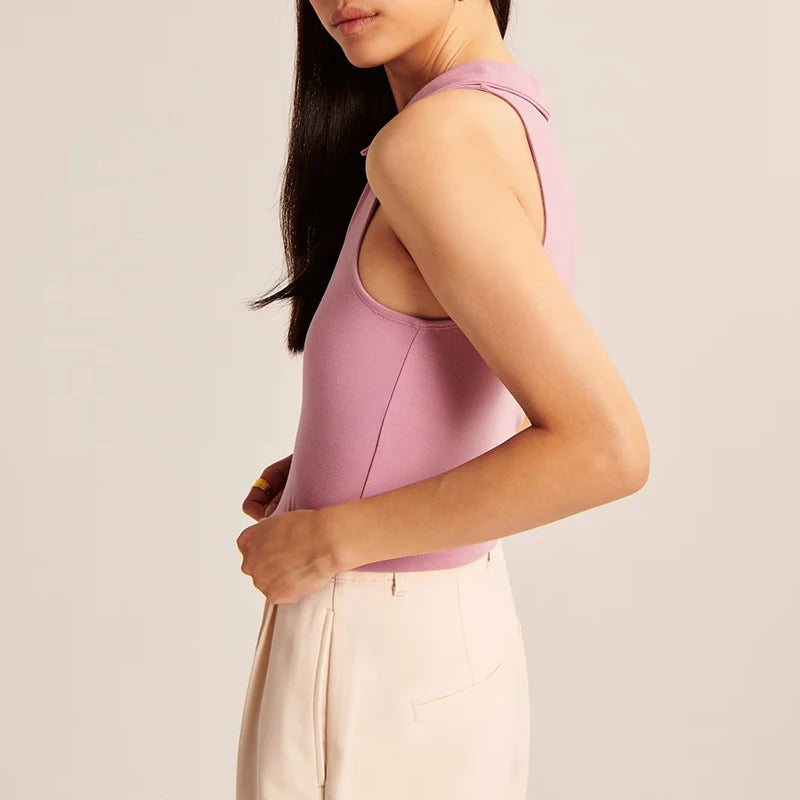 Cropped Collared Golf Top
