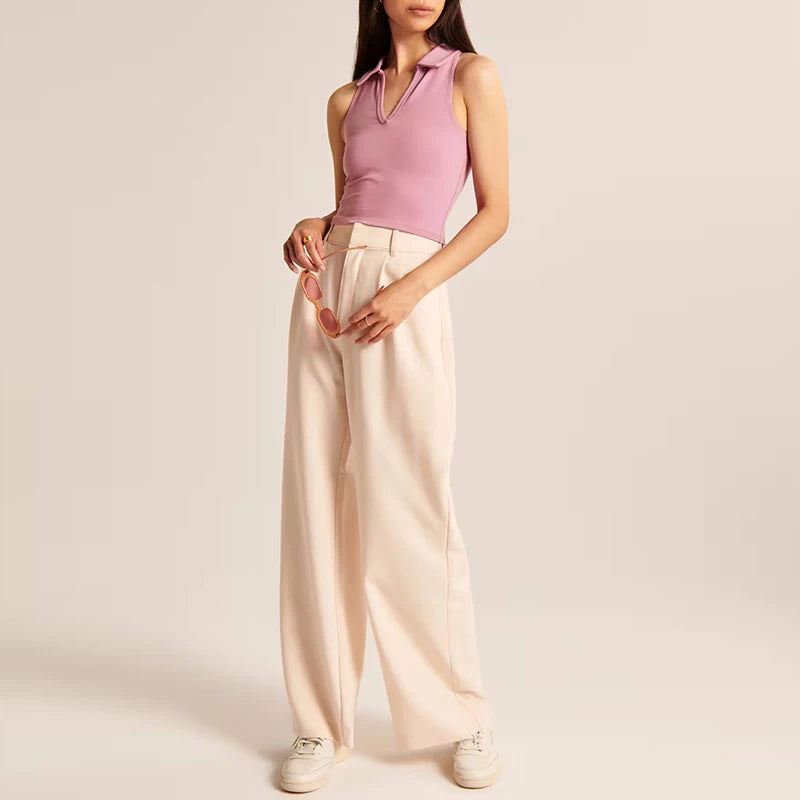 Cropped Collared Golf Top