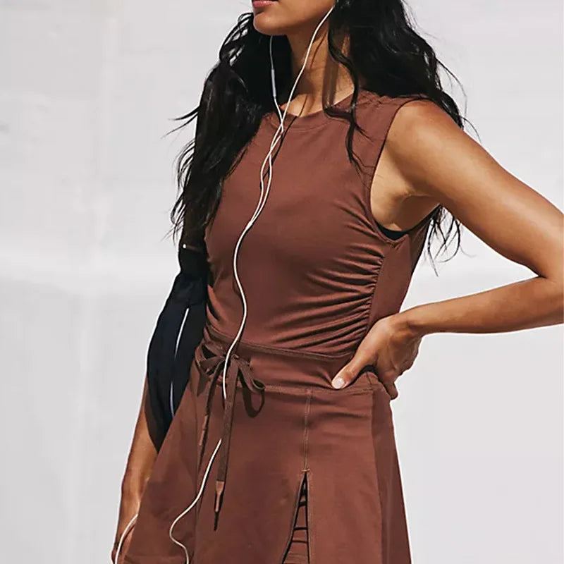 Sleeveless Backless Sports Dress