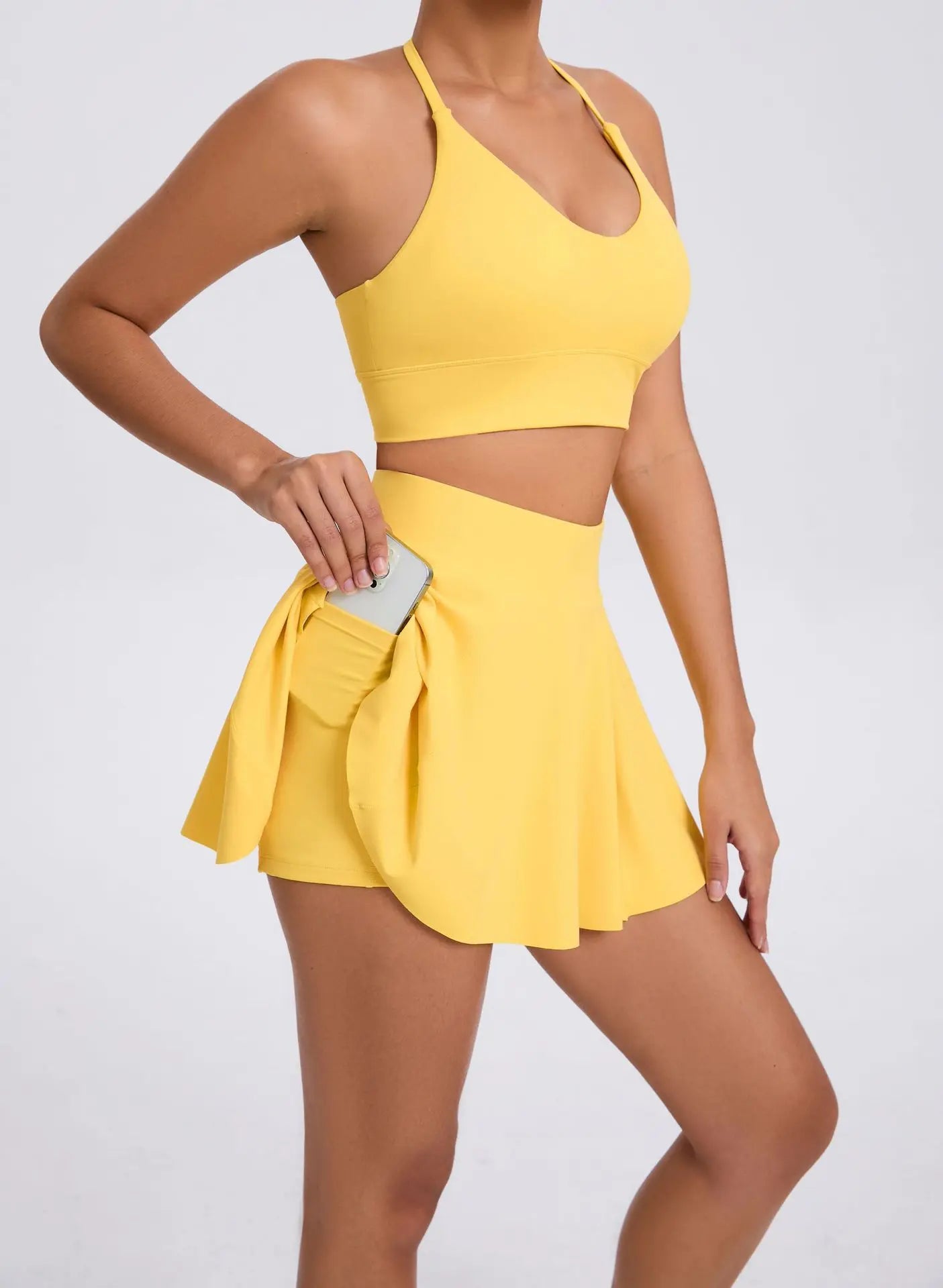 Two-Piece Set Skirt & Crop Bra