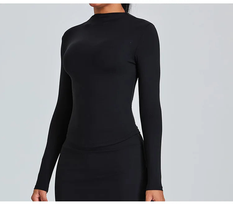 Long Sleeved High Collar Skirt and Top Set
