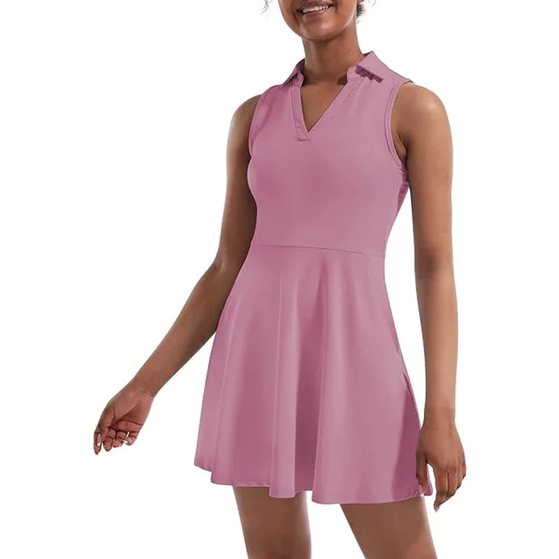 Classic Collared Golf Dress Sleeveless