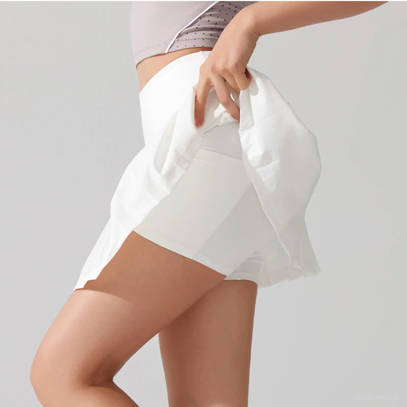 High Waisted Pleated Skort