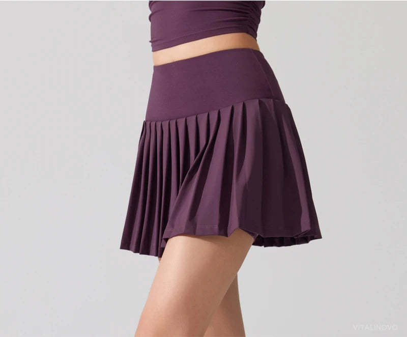 High Waisted Pleated Skort
