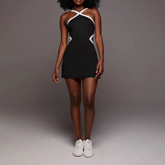Fitted Sport Tennis Dress with Built-In Bra