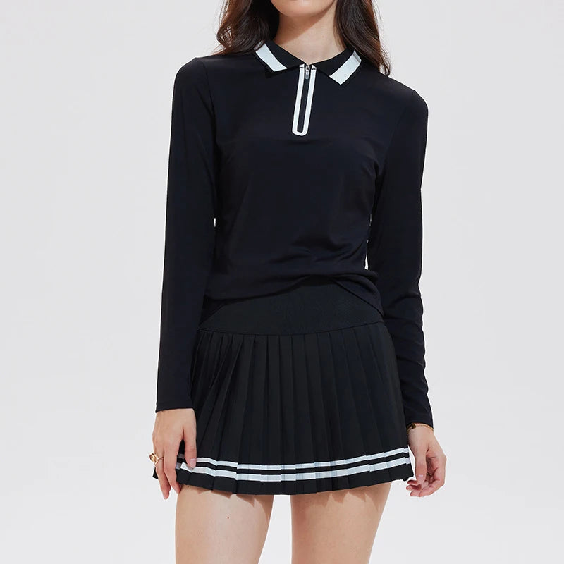 Quarter Zip Polo & Pleated Skirt Golf Set