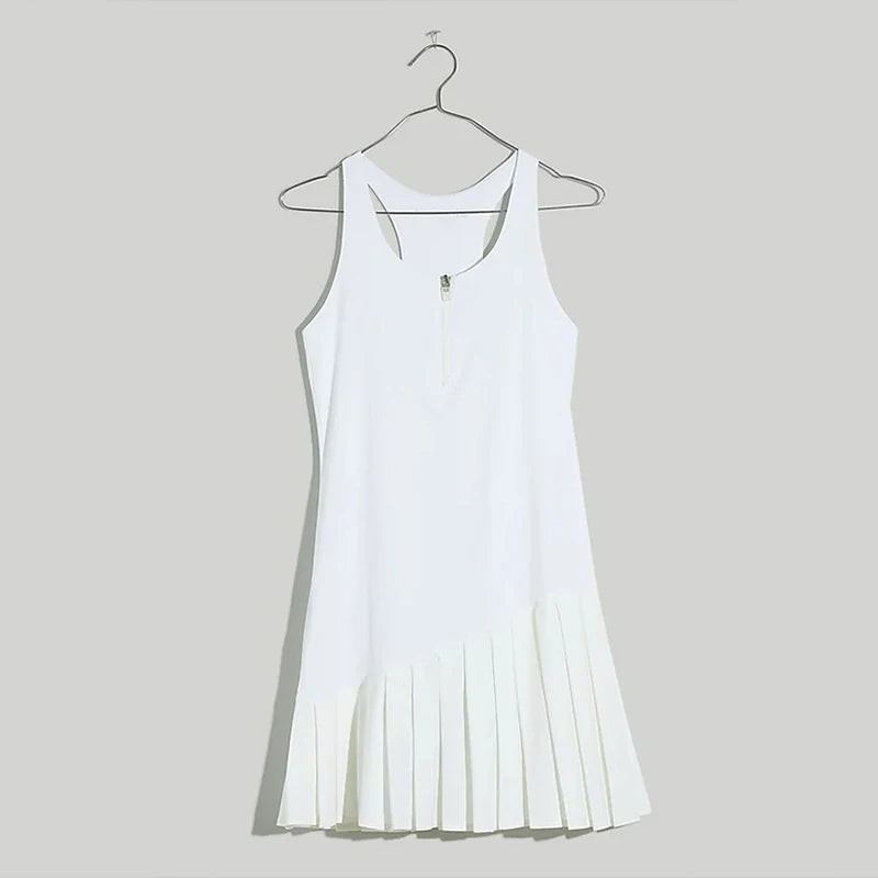Challengers Quarter Zip Racerback Pleated Dress