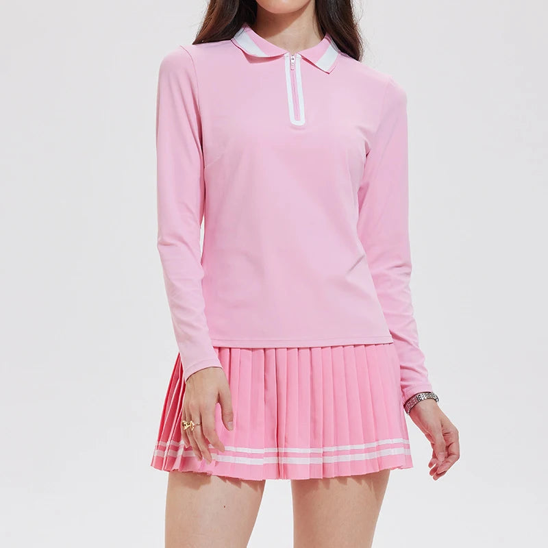 Quarter Zip Polo & Pleated Skirt Golf Set