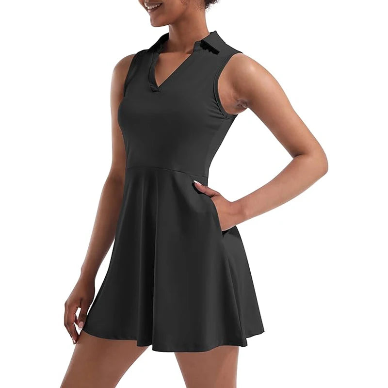 Classic Collared Golf Dress Sleeveless