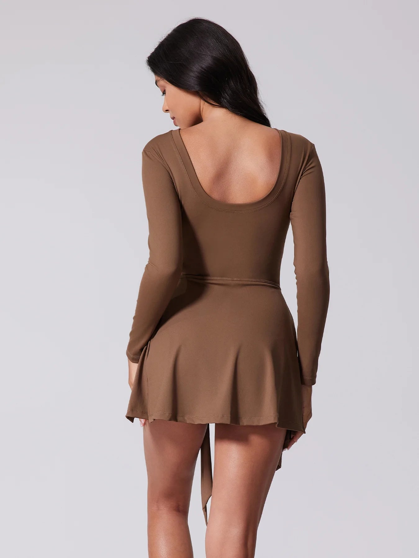 Classic Long sleeve Waist Tie Dress