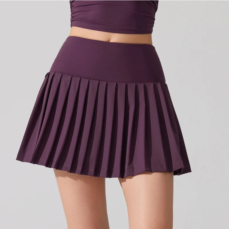High Waisted Pleated Skort