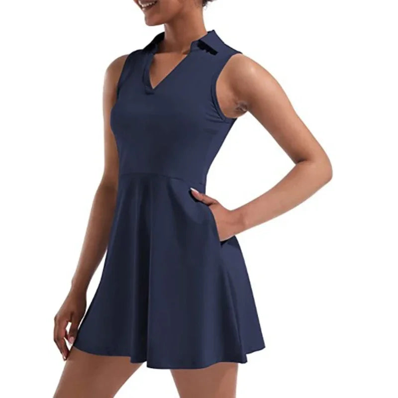 Classic Collared Golf Dress Sleeveless
