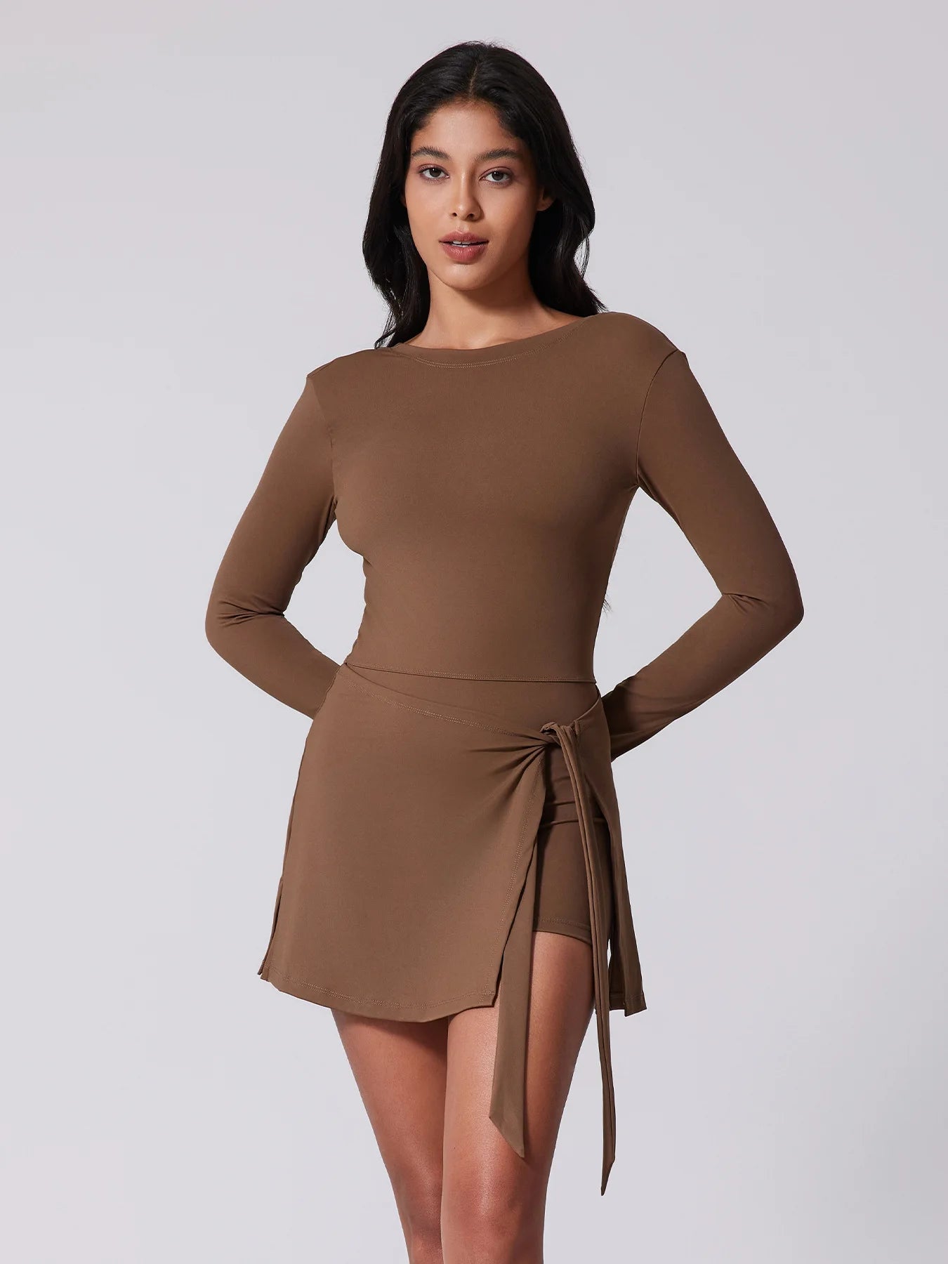Classic Long sleeve Waist Tie Dress