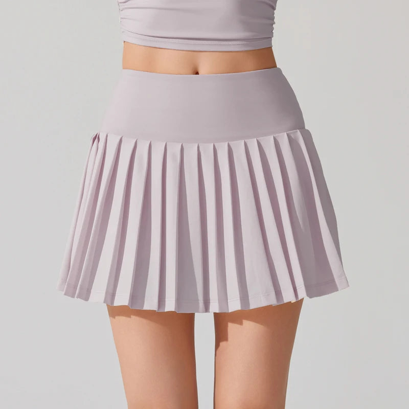 High Waisted Pleated Skort
