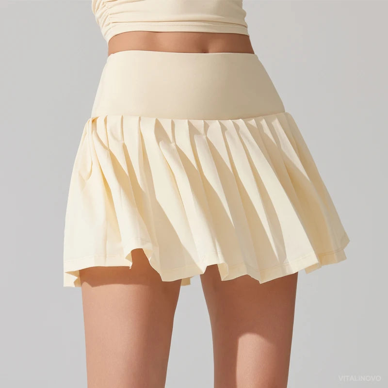 High Waisted Pleated Skort