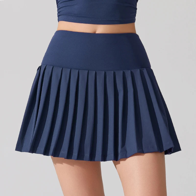 High Waisted Pleated Skort